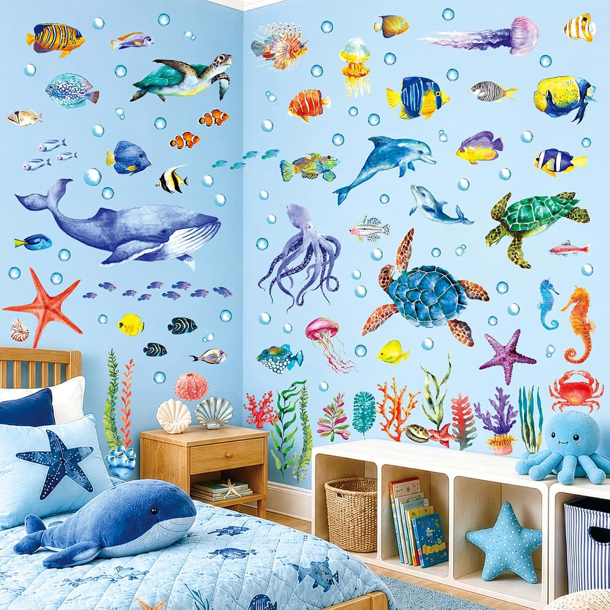 BASHOM DECOWALL 128-Piece Undersea Ocean Animals Wall Stickers Decals (DS12-8048) (photo 3)