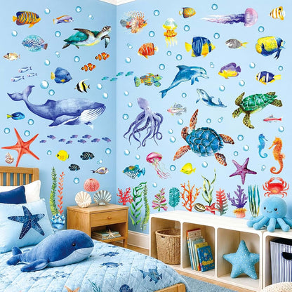 BASHOM DECOWALL 128-Piece Undersea Ocean Animals Wall Stickers Decals (DS12-8048) (photo 3)