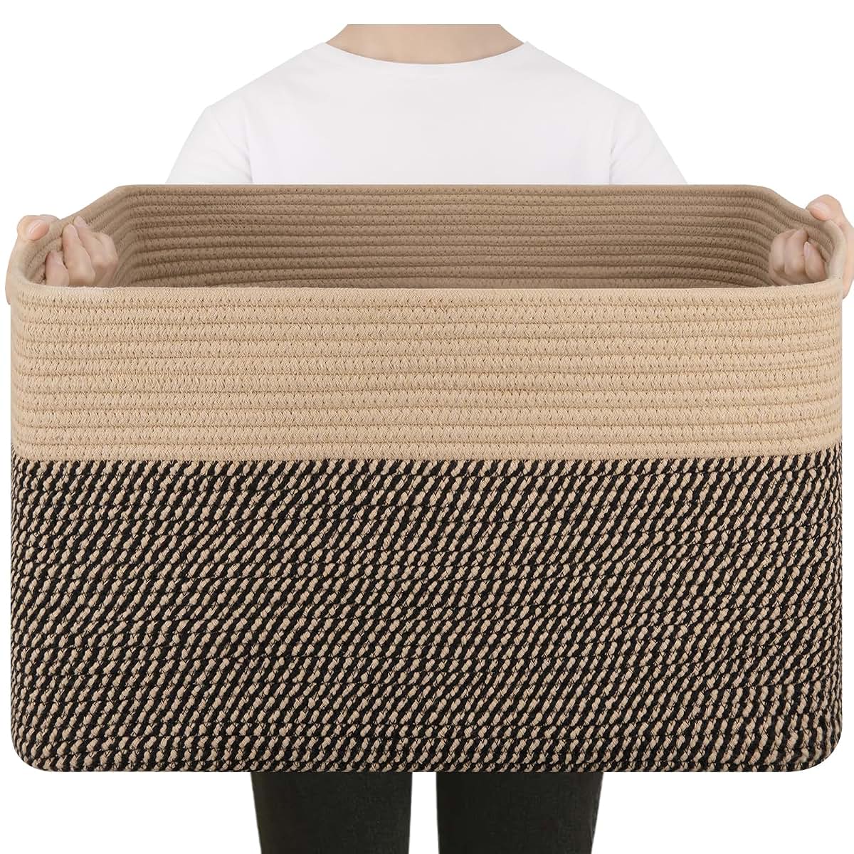Sixdove 75L Cotton Rope Basket for Nursery and Living Room Storage