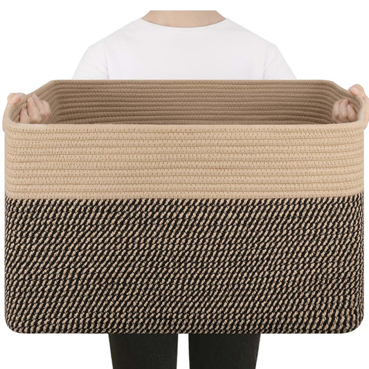 Sixdove 75L Cotton Rope Basket for Nursery and Living Room Storage