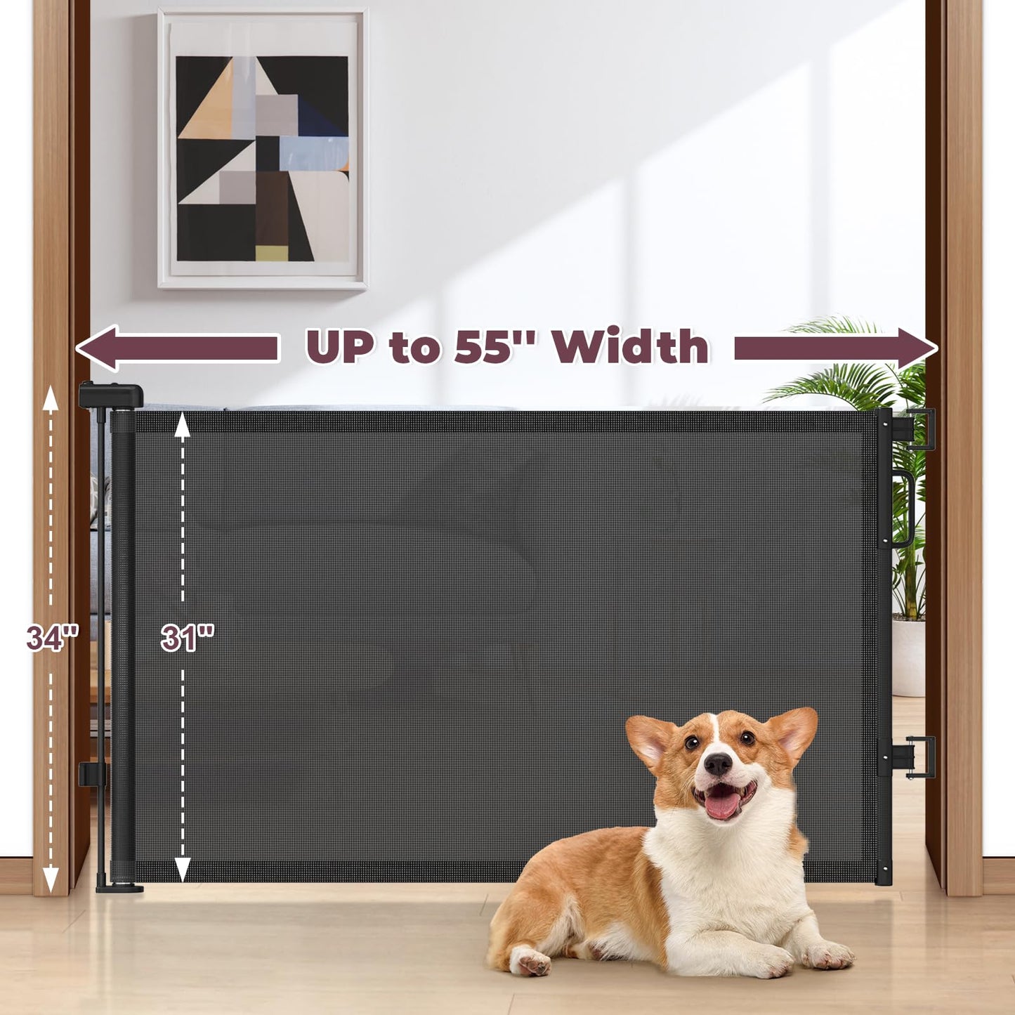 Cideny Retractable Baby Gate 55" Wide