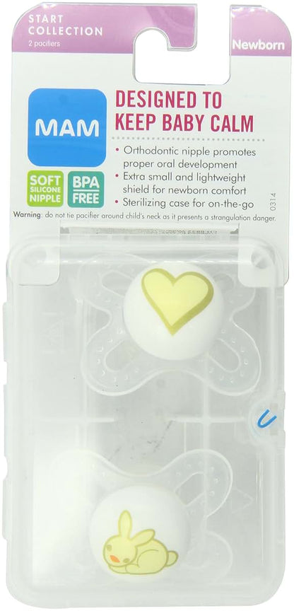 Mam Start Silicone Pacifier, 2 Count, Colors May Vary