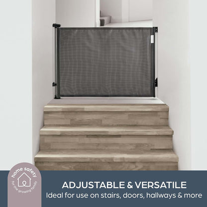 Dreambaby Glide N Hide Retractable Baby Gate, 35 Inch Extra Tall, 55 Inch Wide Mesh