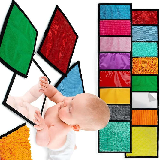 Qcbuegof 16Pcs Multi Texture Sensory Play Mat