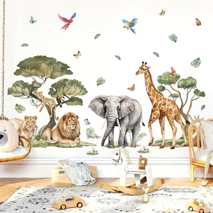 Wondever Jungle Animals Wall Decals Safari Elephant Lion Wall Stickers XL (photo 3)