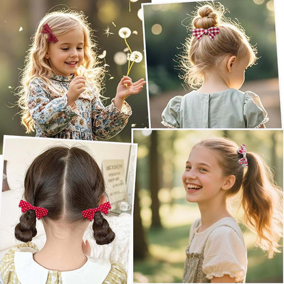 LMYMHMLM 20pcs Small Red & Pink Hair Bows for Girls with Alligator Clips
