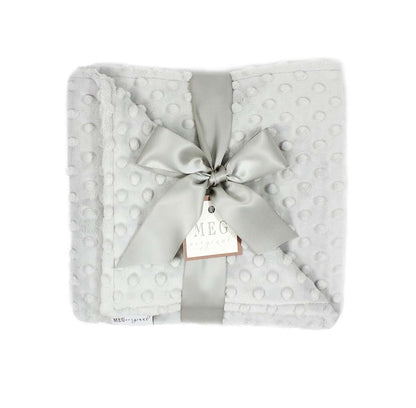 MEG ORIGINAL Double-Sided Silver Gray Minky Dot Baby Blanket