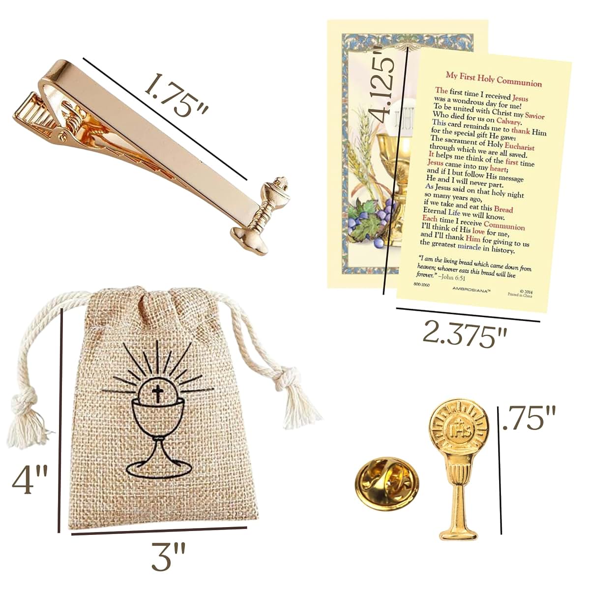 Needzo First Communion Gift Kit for Boys with Keepsake Accessories