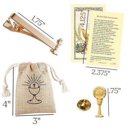 Needzo First Communion Gift Kit for Boys with Keepsake Accessories