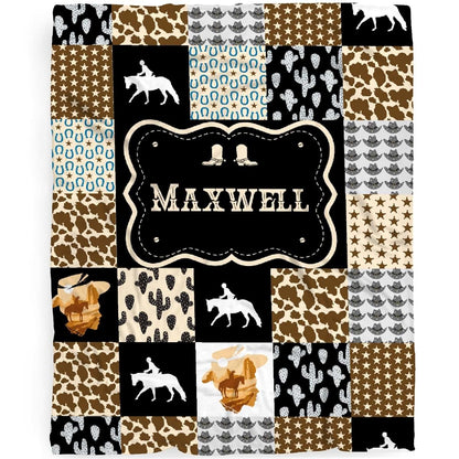 MYSTCOVER Retro Horse Blanket Wild West Gifts for Boys Girls,Animal Western Decor Plush Soft Lightweight Flannel Fleece