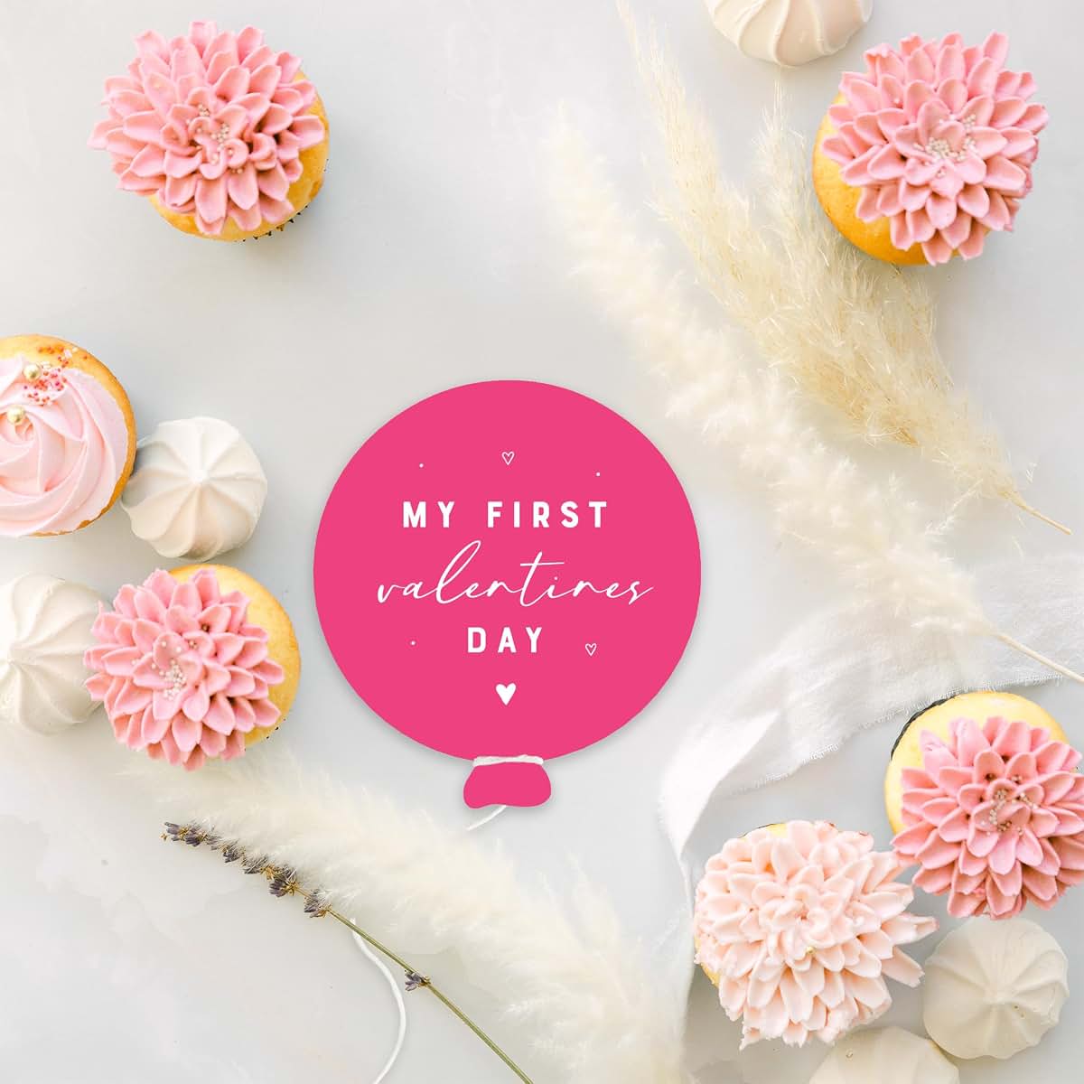 The Cotton & Canvas Co. My First Valentine's Day Balloon Acrylic Milestone Card (photo 2)