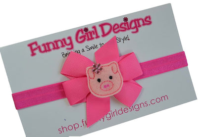 Funny Girl Designs Baby and Toddler Girls Cute Critter Elastic Bow Headband (photo 2)