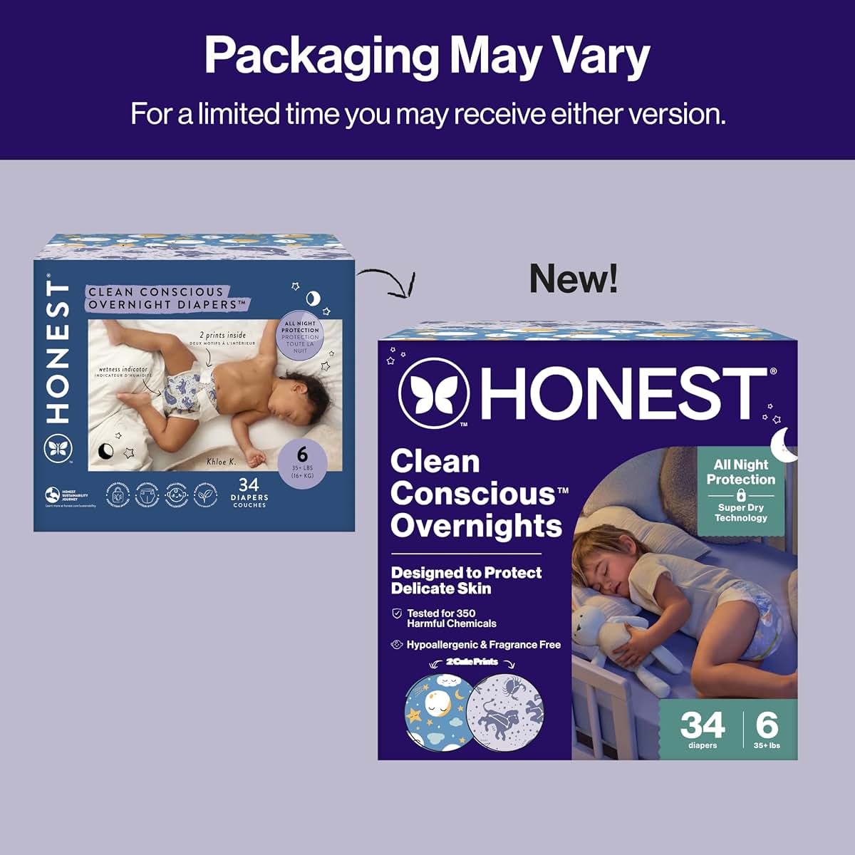 The Honest Company Overnight Diapers, Cozy Cloud, Size 6, 34 Count (photo 2)
