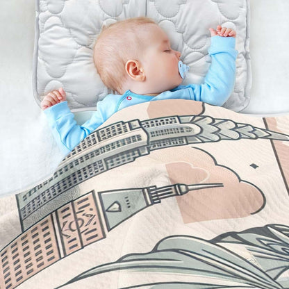 WELLDAY Statue of Liberty Baby Blanket, Ultra Soft 30x40 Inch Cozy Infant Toddler Cover for Crib and Stroller