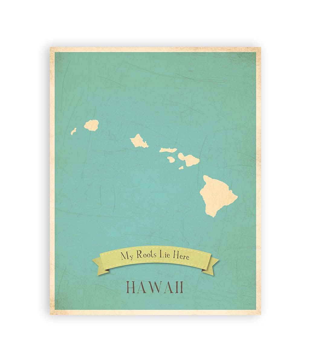 Children Inspire Design My Roots Hawaii Personalized Wall Map 11x14