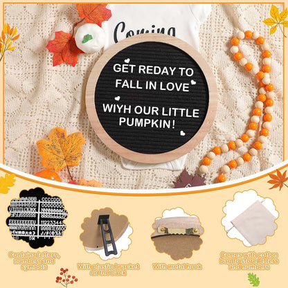 Canlierr 17-Piece Fall Pregnancy Announcement Set with Letter Board and Bodysuit