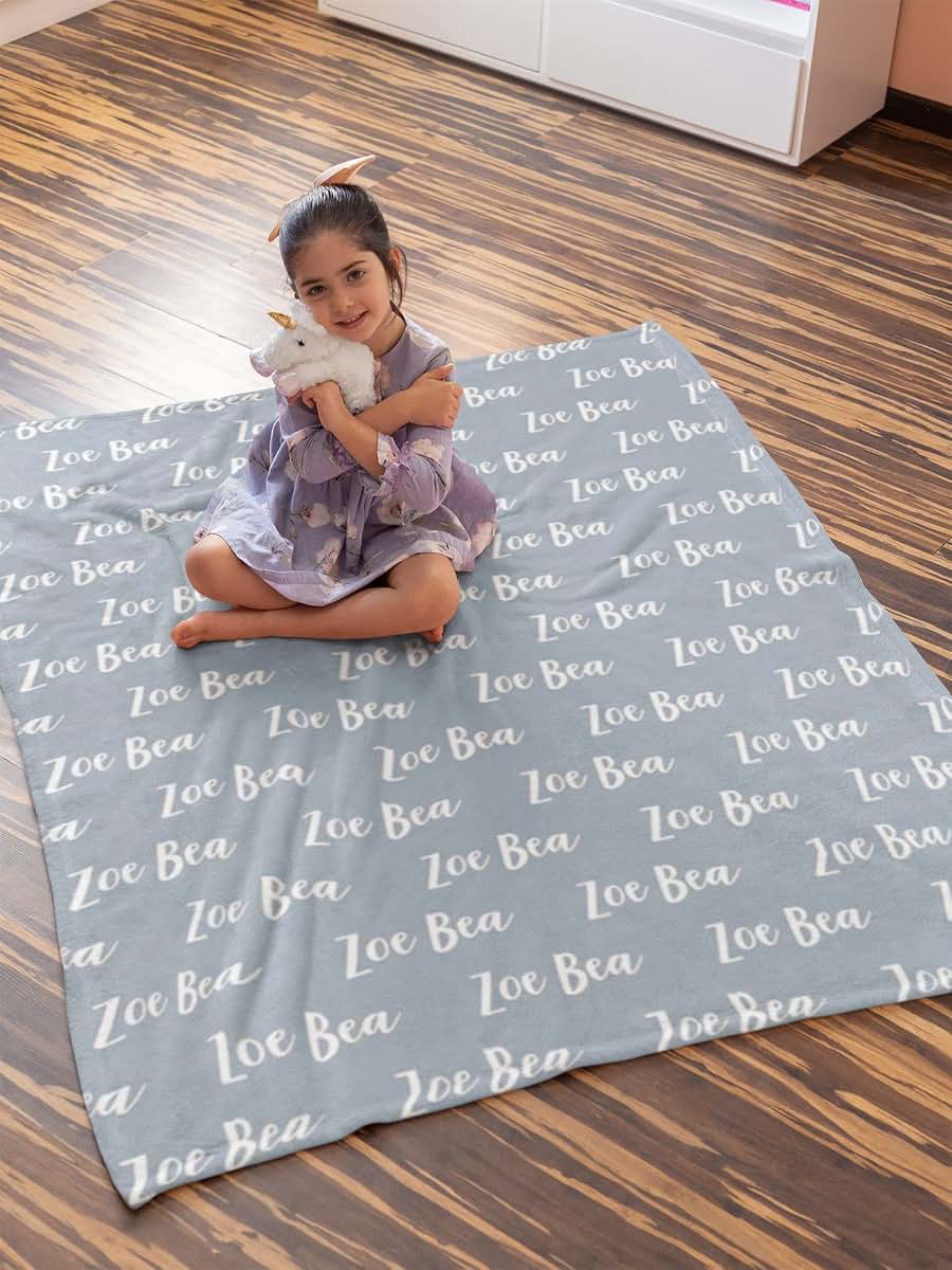 OMG SHIRTS OMGSHIRTS Personalized Baby Blanket, Monogrammed Baby Blanket Name, Blanket Swaddle, Blanket, Baby Gift (photo 2)