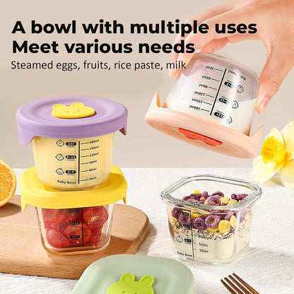 Licsaliwe Baby Food Jars 4-Piece Set With Silicone Lids And Measurement Scale (photo 2)