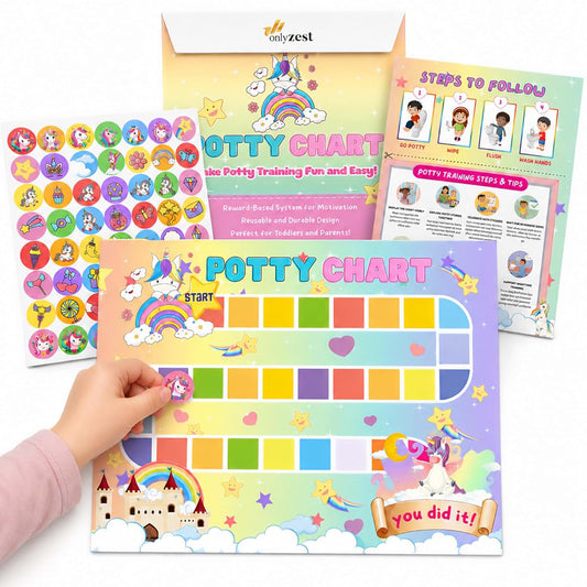 Only Zest Potty Training Chart For Toddler Girls With Unicorn Theme
