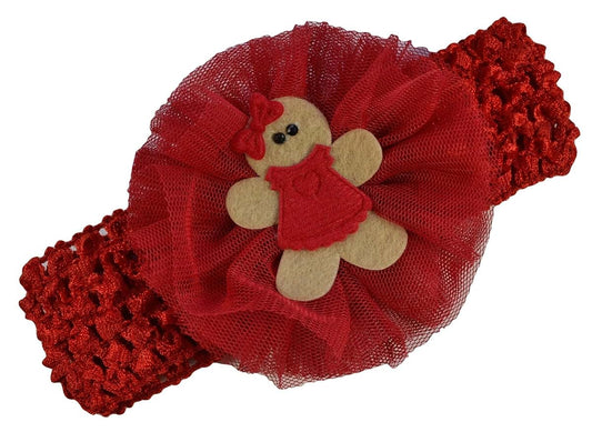 Funny Girl Designs Baby and Toddler Girls Felt Gingerbread Holiday Crochet Headband Fits Ages Newborn to 5 Years