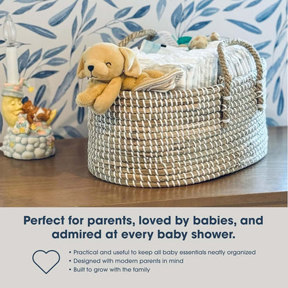 CeceliaClaire Seagrass Luxury Baby Changing Set With Pad And Diaper Caddy Organizer (photo 3)