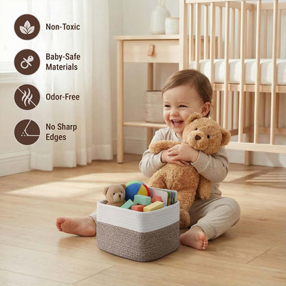 VIRETH HAUS 5-Pack Storage Cubes Woven Rope Baskets, 2 Sizes Organizer Bins (photo 4)