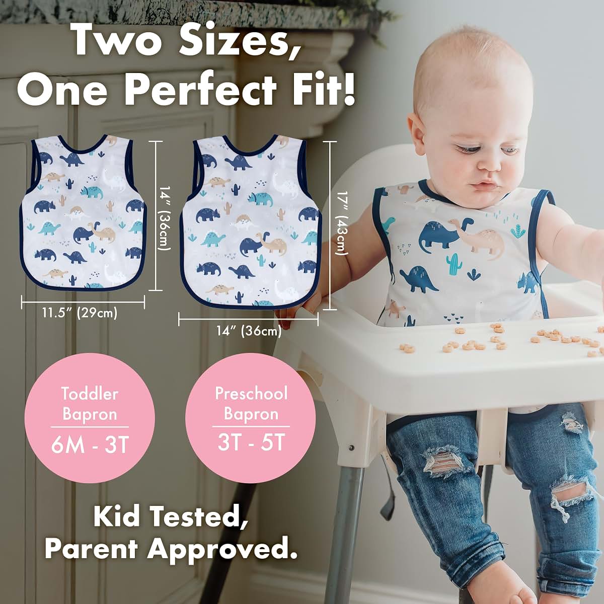 BapronBaby Vehicle Print Bib for Toddlers 3-5 Years