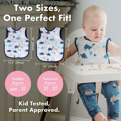 BapronBaby Vehicle Print Bib for Toddlers 3-5 Years