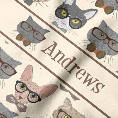 YouCustomizeIt Personalized Hipster Cats Hooded Baby Towel (photo 3)