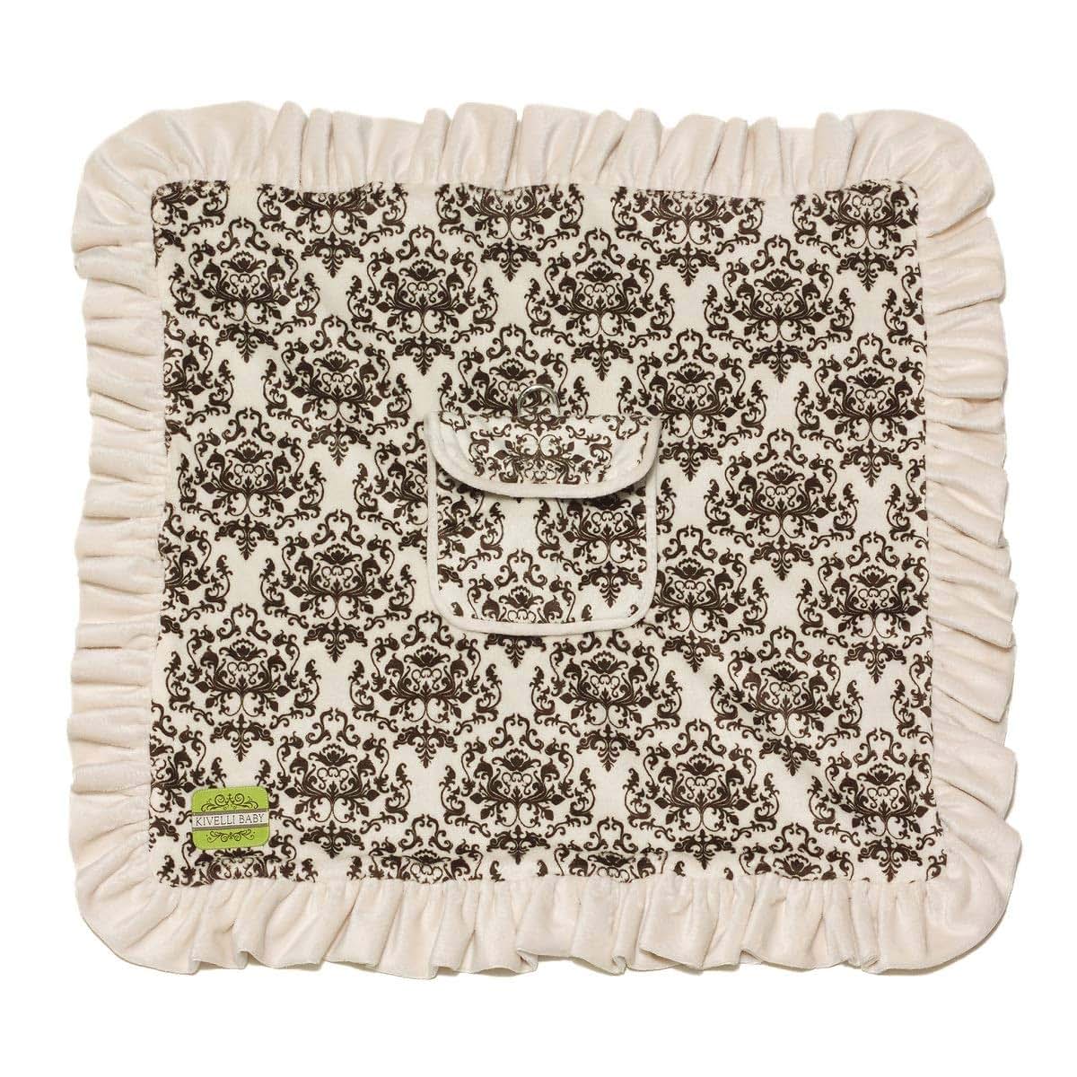Kivelli Baby Mia Damask Minky Blanket With Travel Pocket