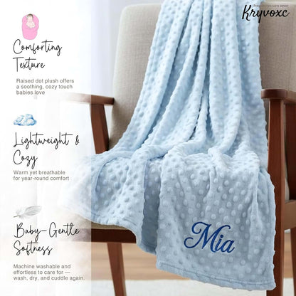 Kryvoxc Personalized Baby Blanket and Plush Bunny Set, Custom Blankets and Rabbit | Custom Name Blanket, Personalized 2 (photo 3)