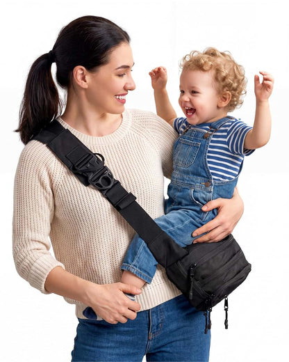 Cozentra 4-in-1 Baby Hip Carrier with Diaper Bag, Toddler Sling & Shoulder Bag, 15L All-in-One Carrier for 6-48 Months