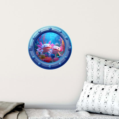 Stick It Graphix Portscape Axolotl Wall Decal For Kids Rooms