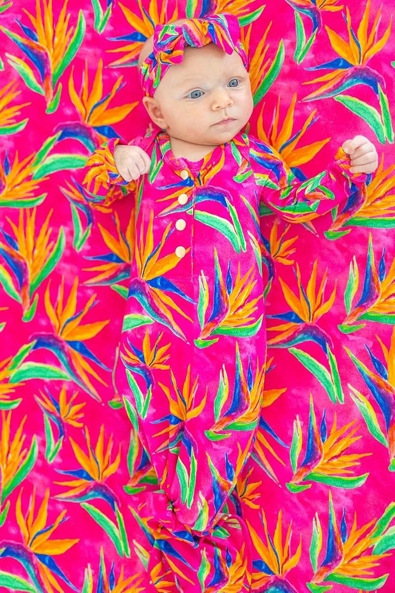 Florida Kid Co. Bird Of Paradise Fitted Crib Sheet For Standard Crib And Toddler Mattresses