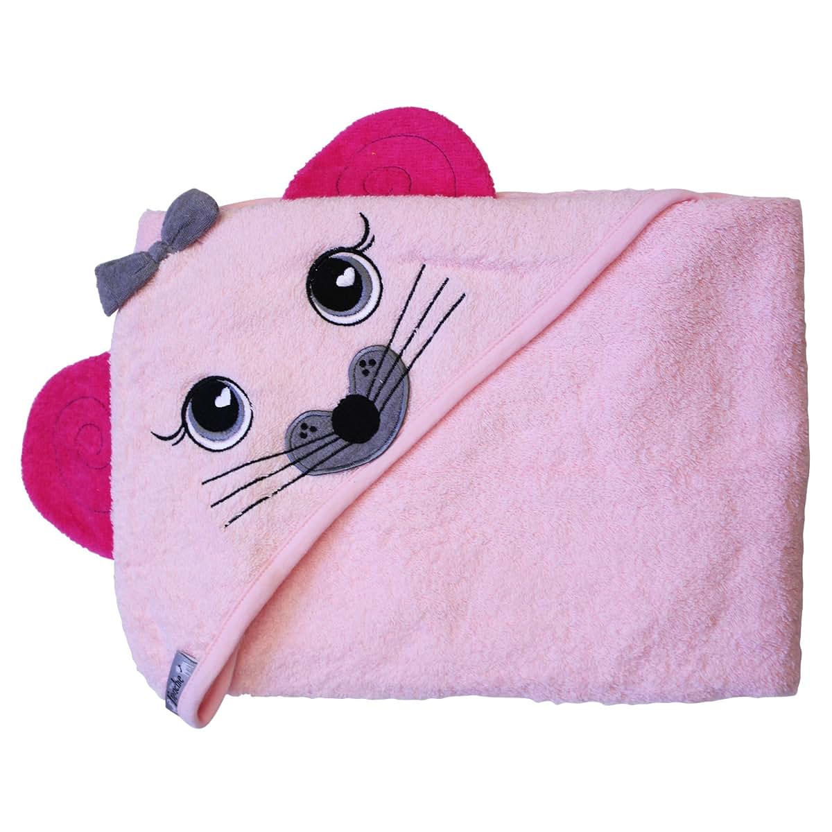 Hooded Towel Absorbent,Pink Mouse Extra Large 40"X 30" by Frenchie Mini Couture…