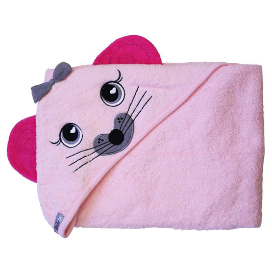 Hooded Towel Absorbent,Pink Mouse Extra Large 40"X 30" by Frenchie Mini Couture…