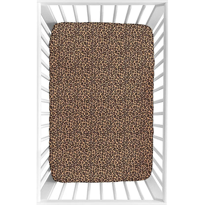 Microfiber Leopard Print Fitted Crib Sheet for Standard Mattress