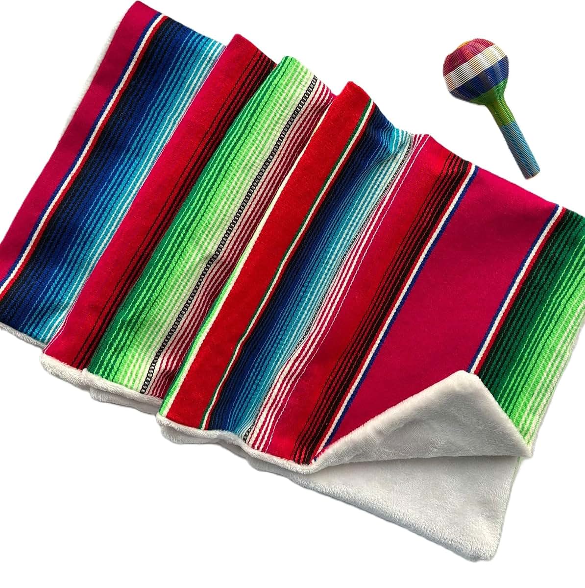 Bebe Trapoz Mexican Sarape Baby Blanket With Sherpa-Style Backing (photo 3)