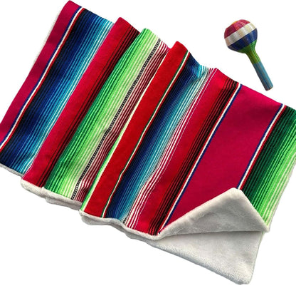 Bebe Trapoz Mexican Sarape Baby Blanket With Sherpa-Style Backing (photo 3)
