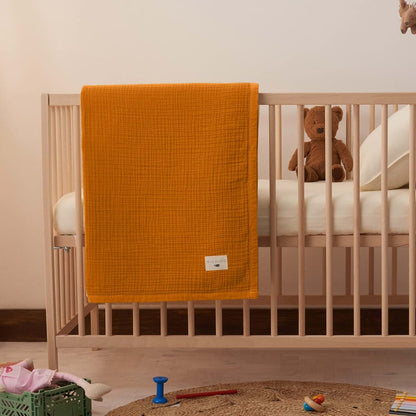 Migaloo Muslin Swaddle Blanket, Tangerine 4-Layer Cotton (photo 2)