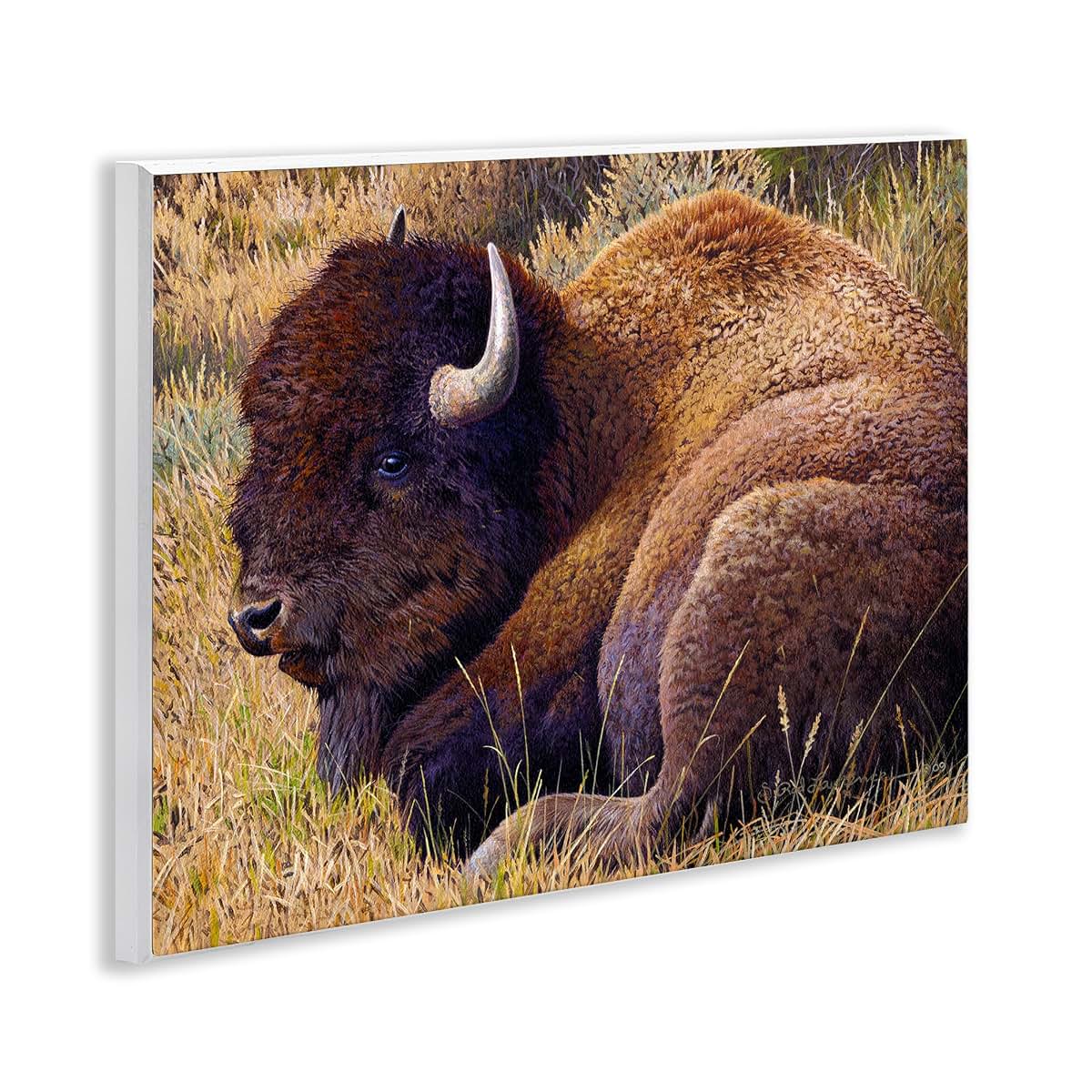 Stupell Industries Bison Landscape Wall Plaque, 14 x 11 Inches