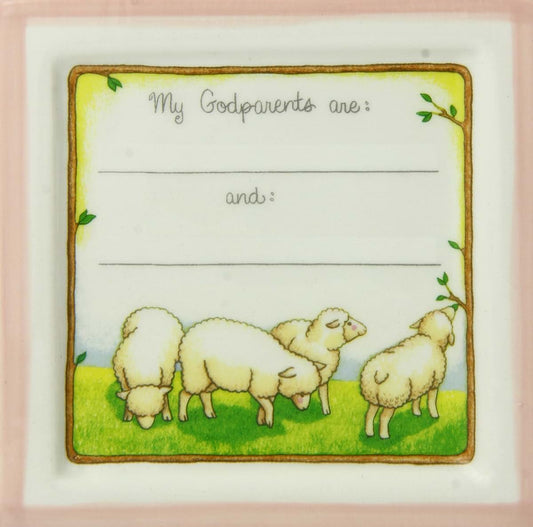 Child to Cherish Christening Block Pink Ceramic Savings Cube