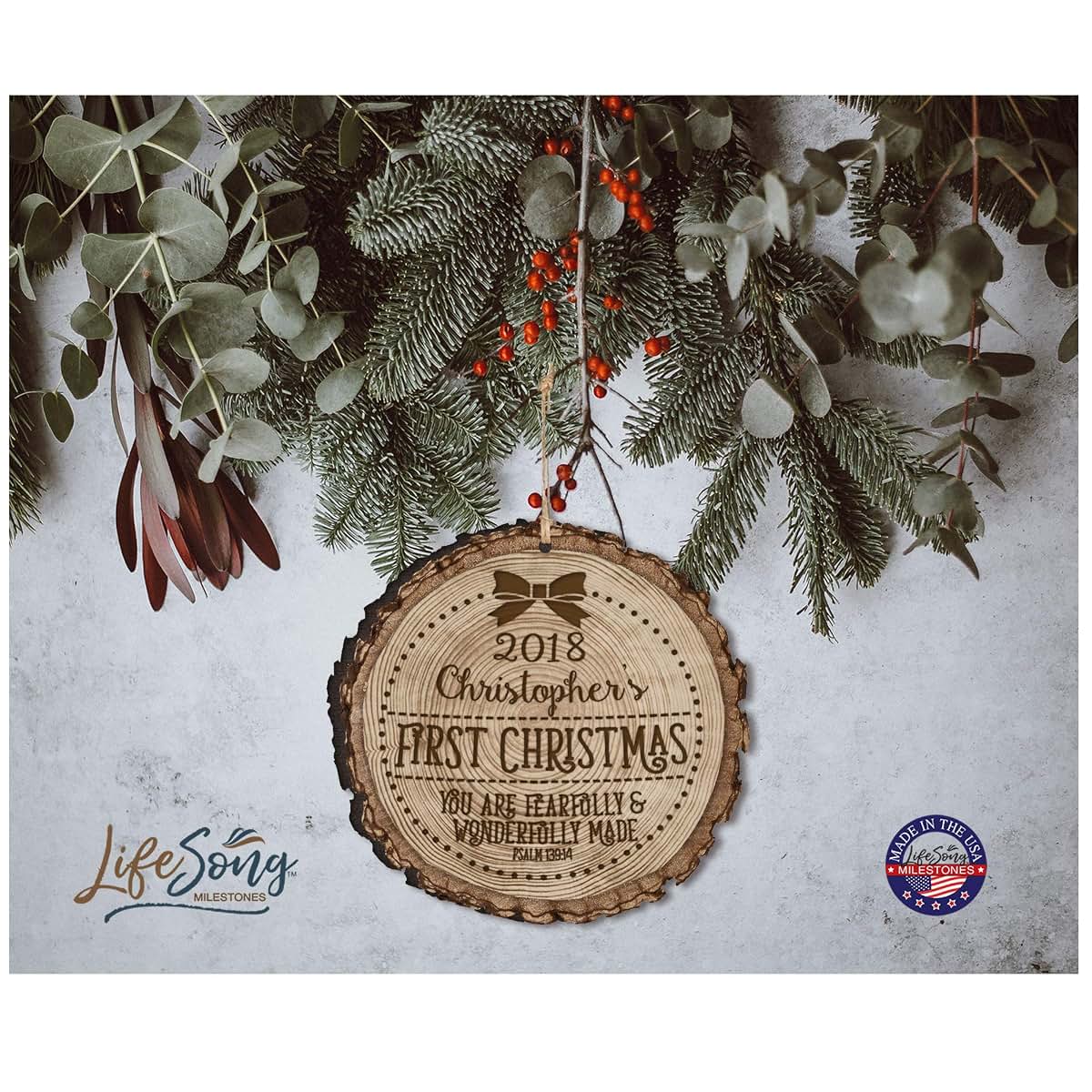 LifeSong Milestones Personalized Baby's First Christmas Ornament New Parent gift ideas for newborn boys and girls (photo 2)