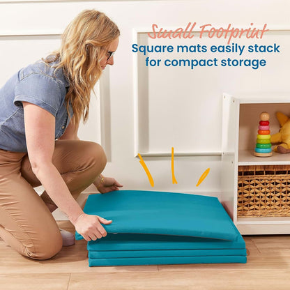 ECR4Kids Modular Play Patch Activity Mat Squares for Tummy Time and Floor Play