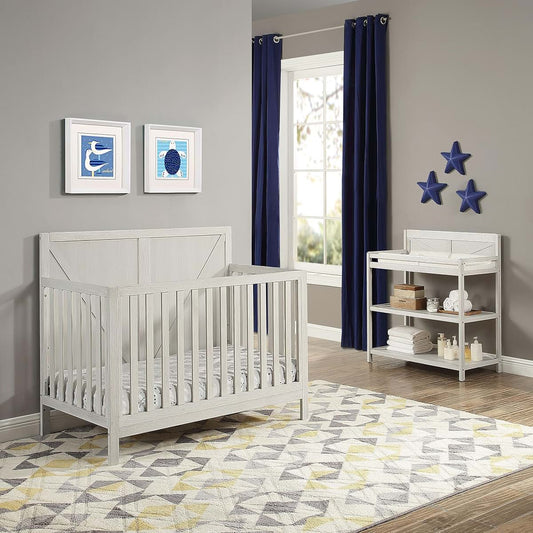 Suite Bebe Barnside 4-in-1 Convertible Baby Crib in Washed Gray
