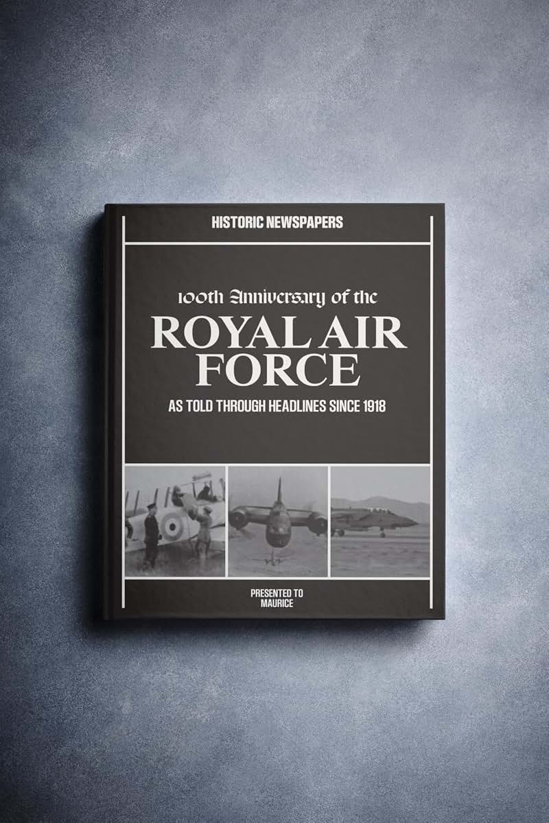 Signature Gifts RAF Personalized War Newspaper History Book (photo 3)