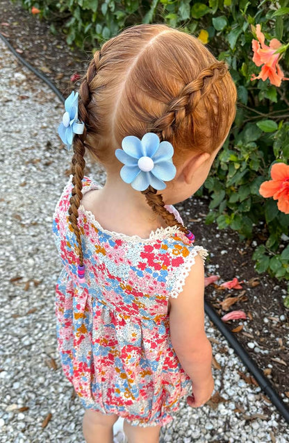 Wee Ones Girls Grosgrain Petal Flower Hair Clip