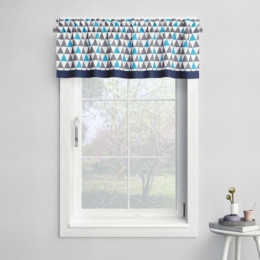Bacati Woodlands Animals Window Valance Aqua/Navy/Grey