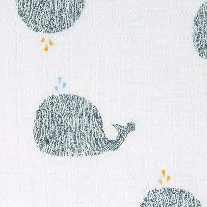 Lassig Large Muslin Swaddle Blanket Little Water Whale (photo 4)