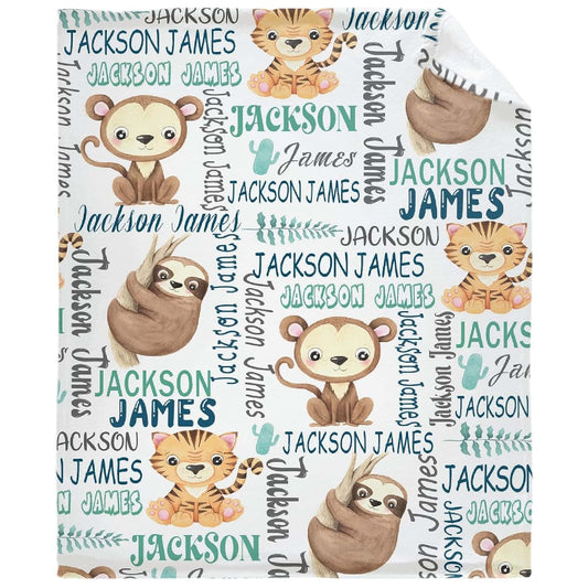 Tortillas Blanket Personalized Woodland Animals Blanket With Name